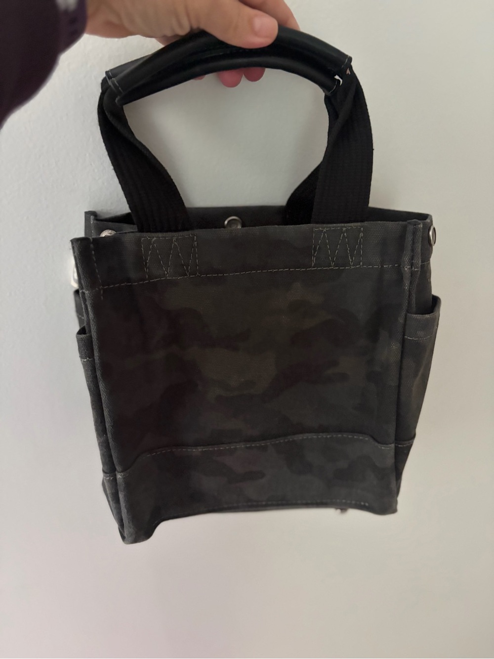 Quilted Koala Black Camo Canvas Tote Bag -
